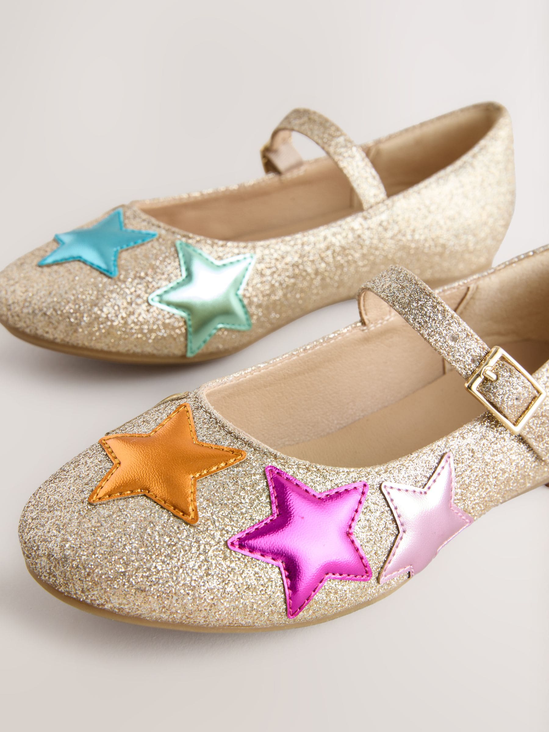 Little Bird by Jools Oliver Gold Older Glitter Occasion Star Mary Jane Shoes image 3