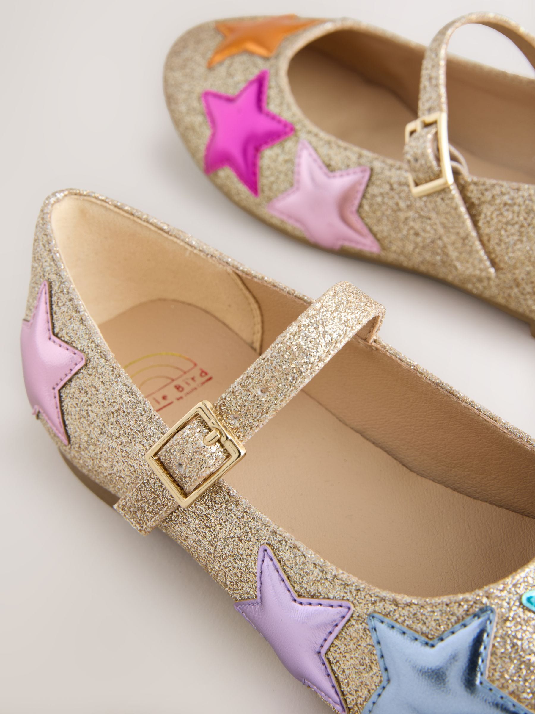 Little Bird by Jools Oliver Gold Older Glitter Occasion Star Mary Jane Shoes image 4