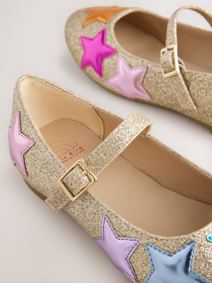 Little Bird by Jools Oliver Gold Older Glitter Occasion Star Mary Jane Shoes image 4