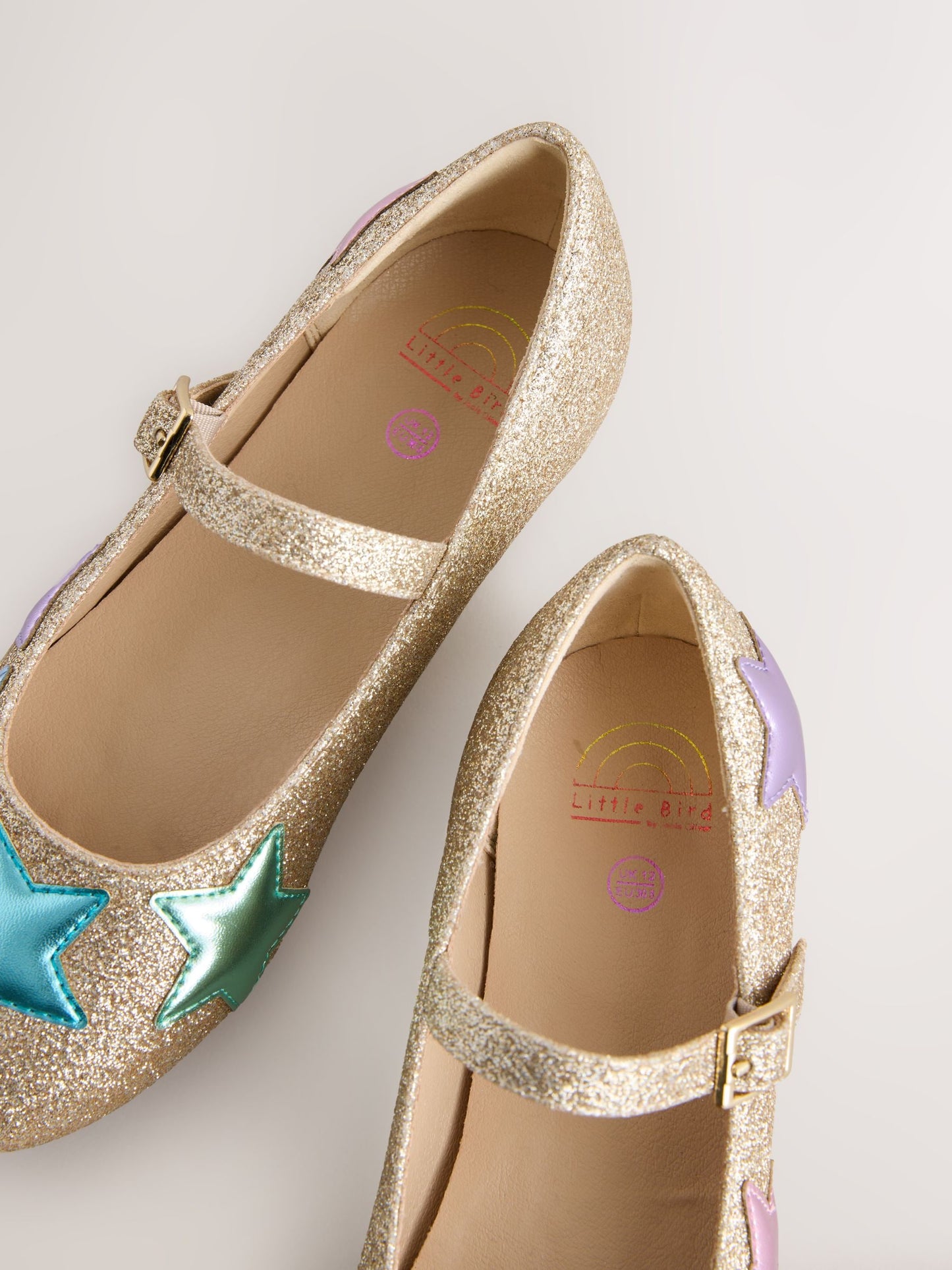Little Bird by Jools Oliver Gold Older Glitter Occasion Star Mary Jane Shoes image 5