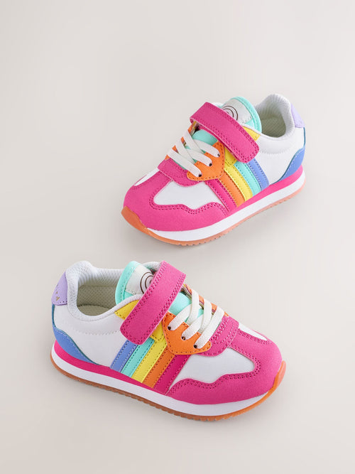 Little Bird by Jools Oliver Pink Younger Pastel Rainbow Retro Runner Trainers image 1