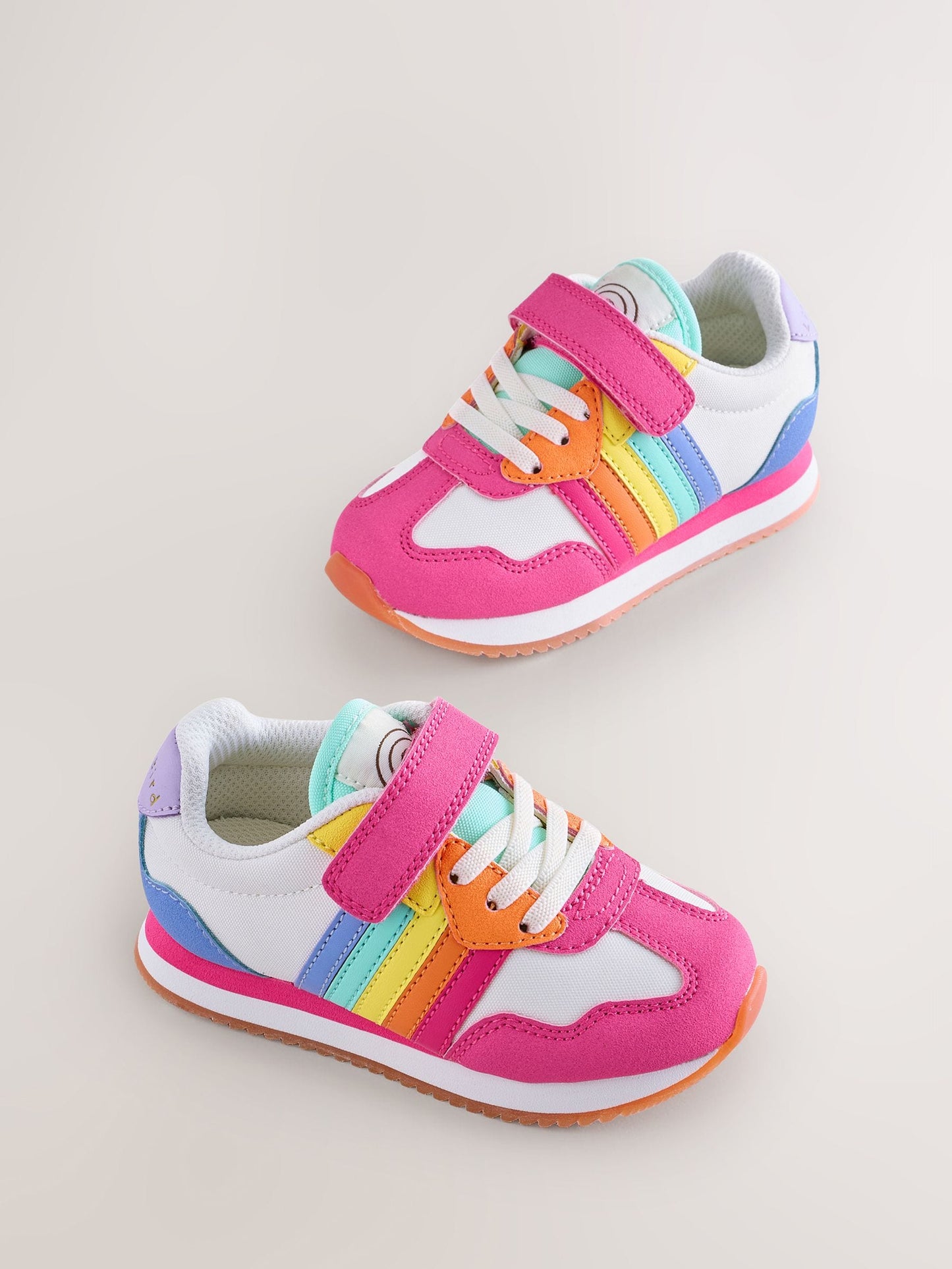 Little Bird by Jools Oliver Pink Younger Pastel Rainbow Retro Runner Trainers image 1