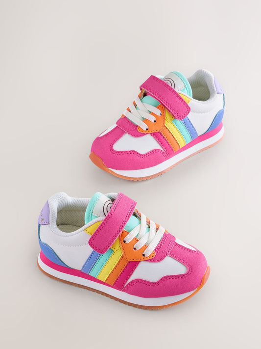 Little Bird by Jools Oliver Pink Younger Pastel Rainbow Retro Runner Trainers image 1