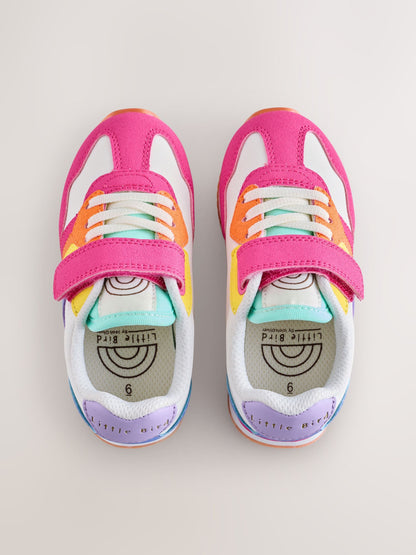 Little Bird by Jools Oliver Pink Younger Pastel Rainbow Retro Runner Trainers image 3