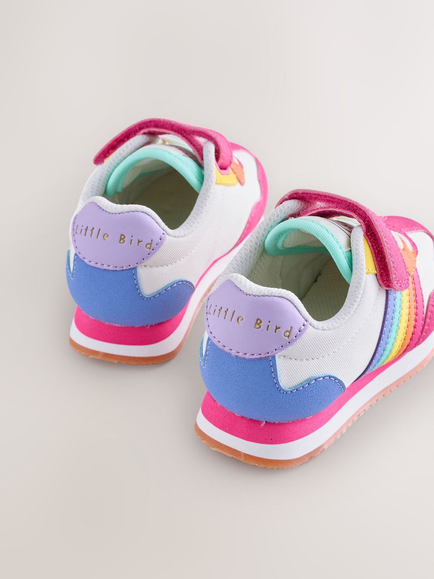 Little Bird by Jools Oliver Pink Younger Pastel Rainbow Retro Runner Trainers image 4