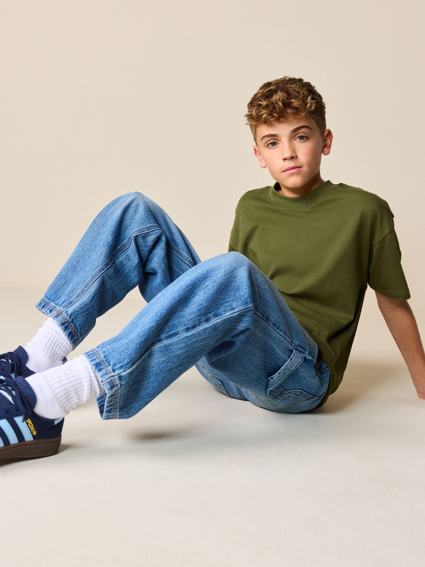 Dsiney Kidz - Dark Khaki Green Oversized Fit Short Sleeve T-Shirt (3-16yrs) image 2