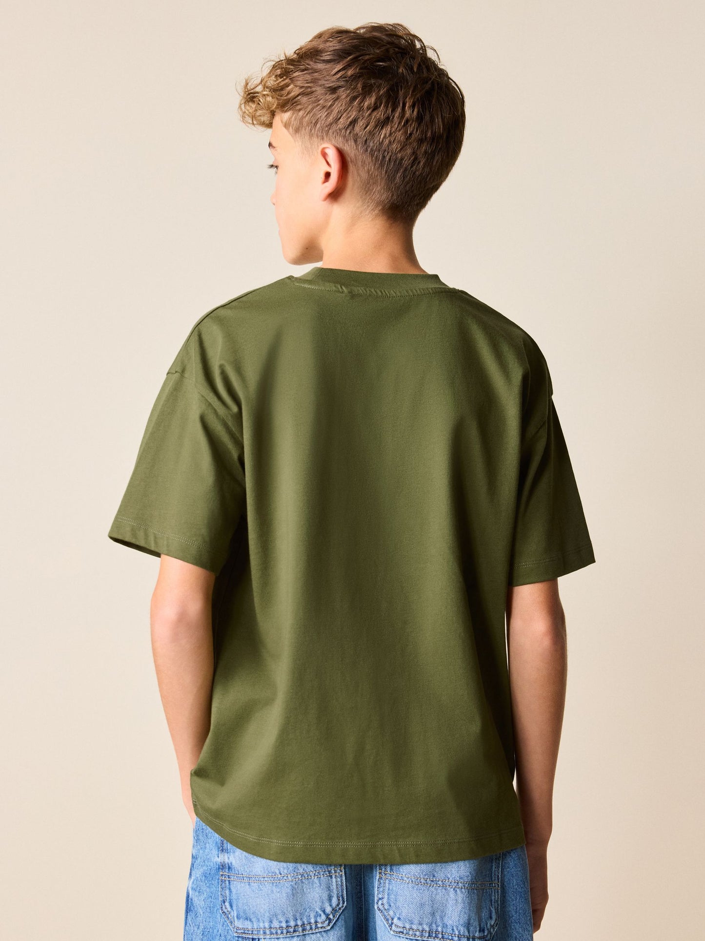 Dsiney Kidz - Dark Khaki Green Oversized Fit Short Sleeve T-Shirt (3-16yrs) image 3