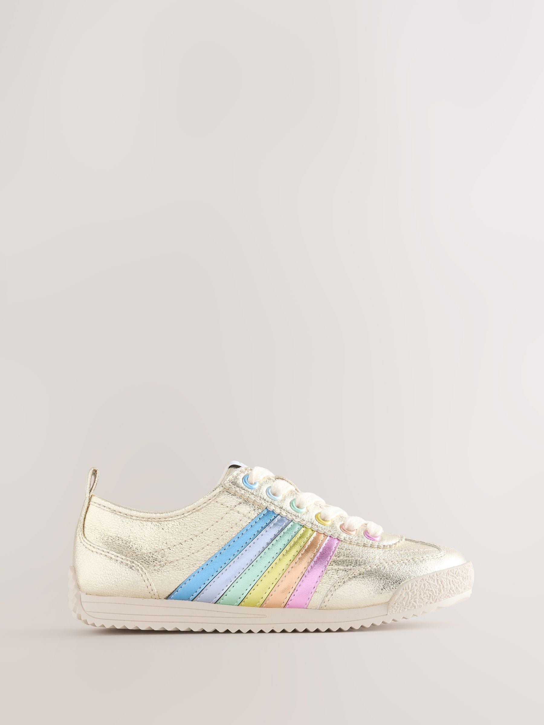 Little Bird by Jools Oliver Gold Older Metallic Rainbow Trainers image 1