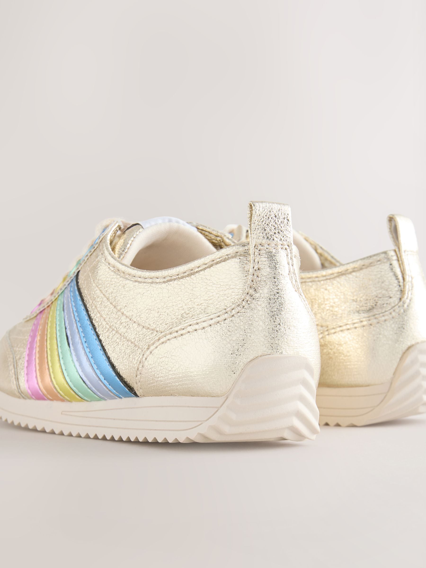 Little Bird by Jools Oliver Gold Older Metallic Rainbow Trainers image 4