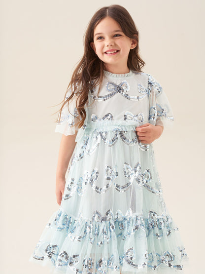 Angel & Rocket Green Delta Mint Sequin Bow Mesh Dress image 2