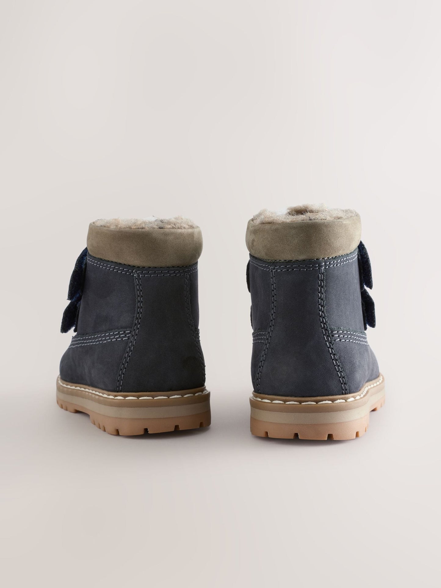 Blue Navy Wide Fit (G) Leather Thermal Thinsulate™ Lined Touch Fastening Work Boots image 3