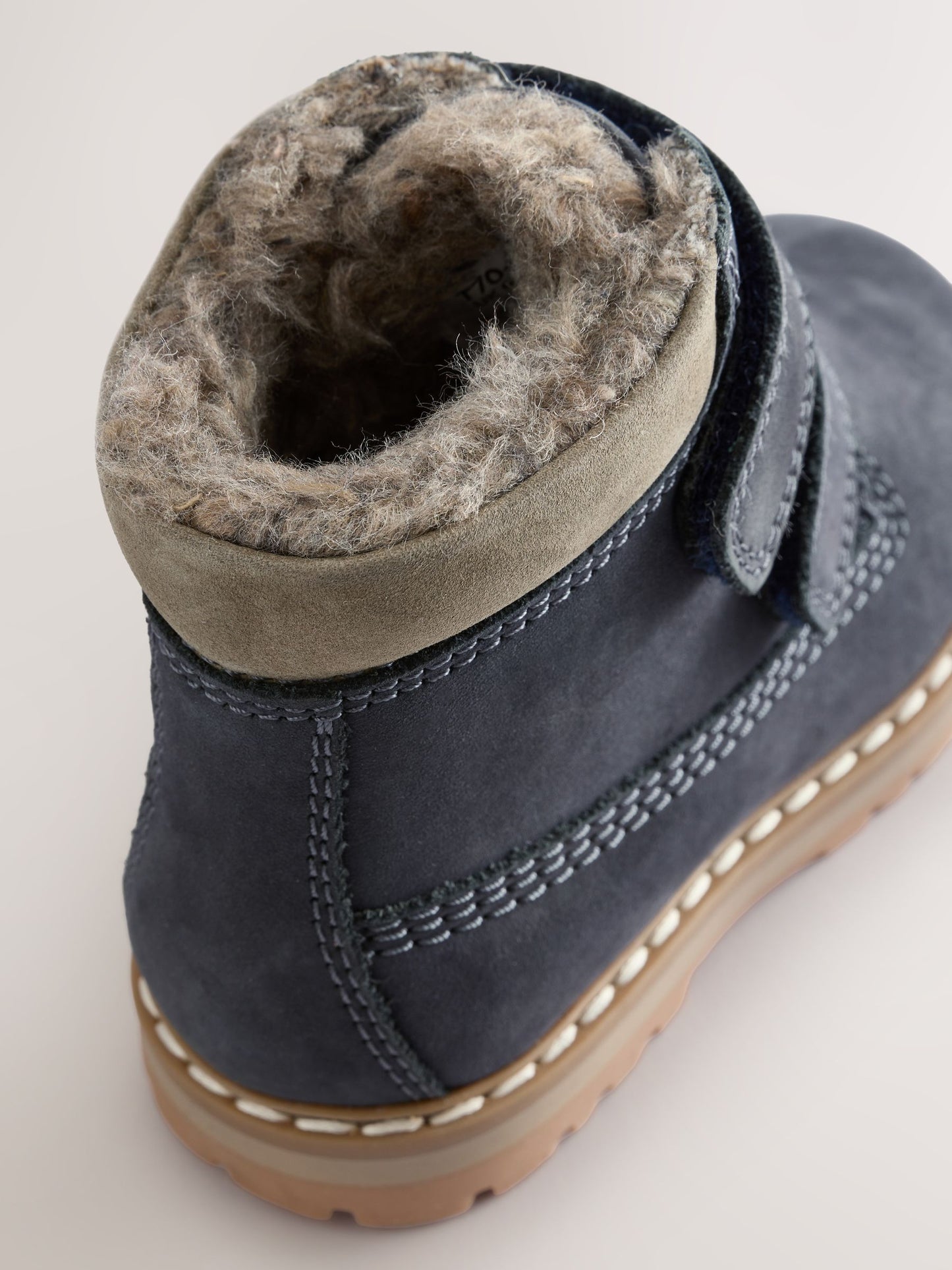 Blue Navy Wide Fit (G) Leather Thermal Thinsulate™ Lined Touch Fastening Work Boots image 5