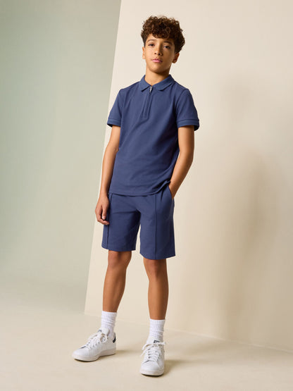 Navy Short Sleeve Polo Shirt and Shorts Set (3-16yrs) image 3