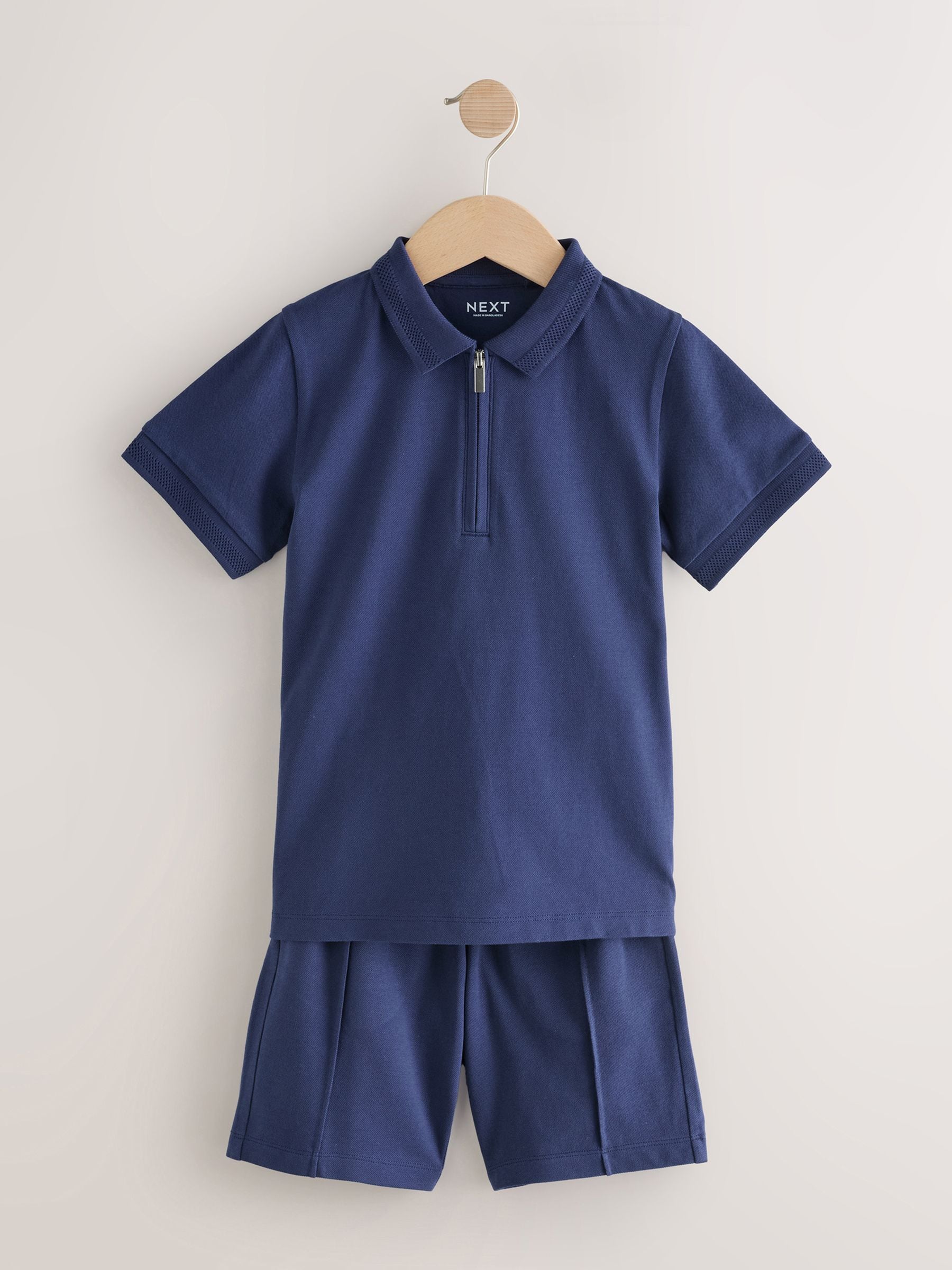 Navy Short Sleeve Polo Shirt and Shorts Set (3-16yrs) image 6