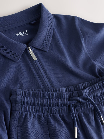 Navy Short Sleeve Polo Shirt and Shorts Set (3-16yrs) image 8