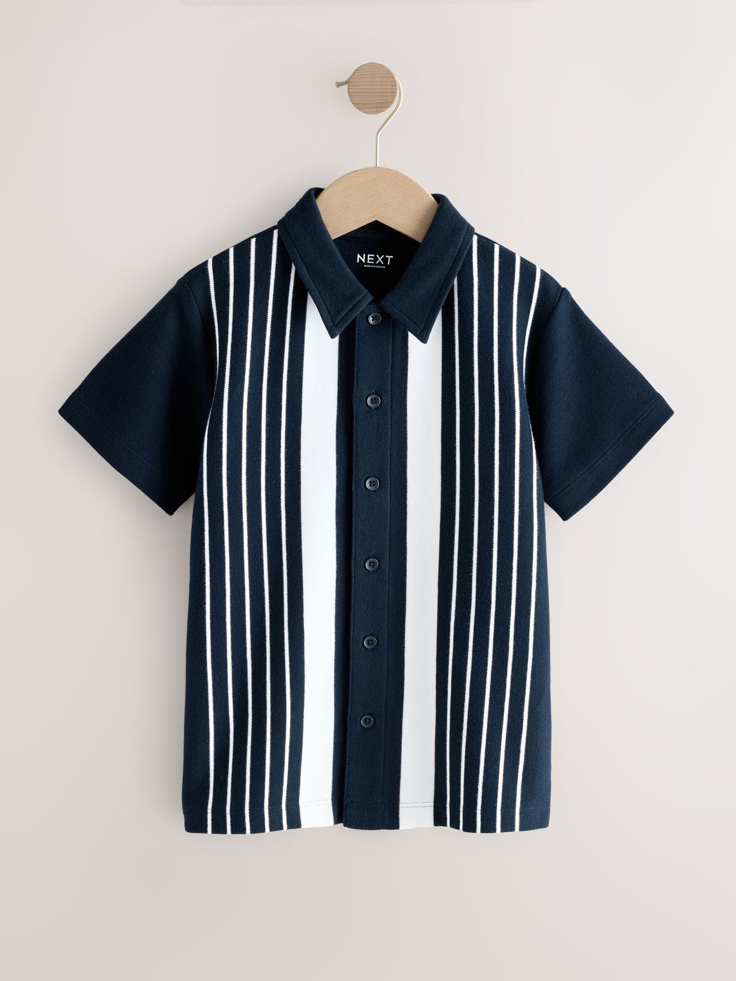 Dsiney Kidz - Navy/White Button Through Short Sleeve Jersey Shirt (3-16yrs) image 4