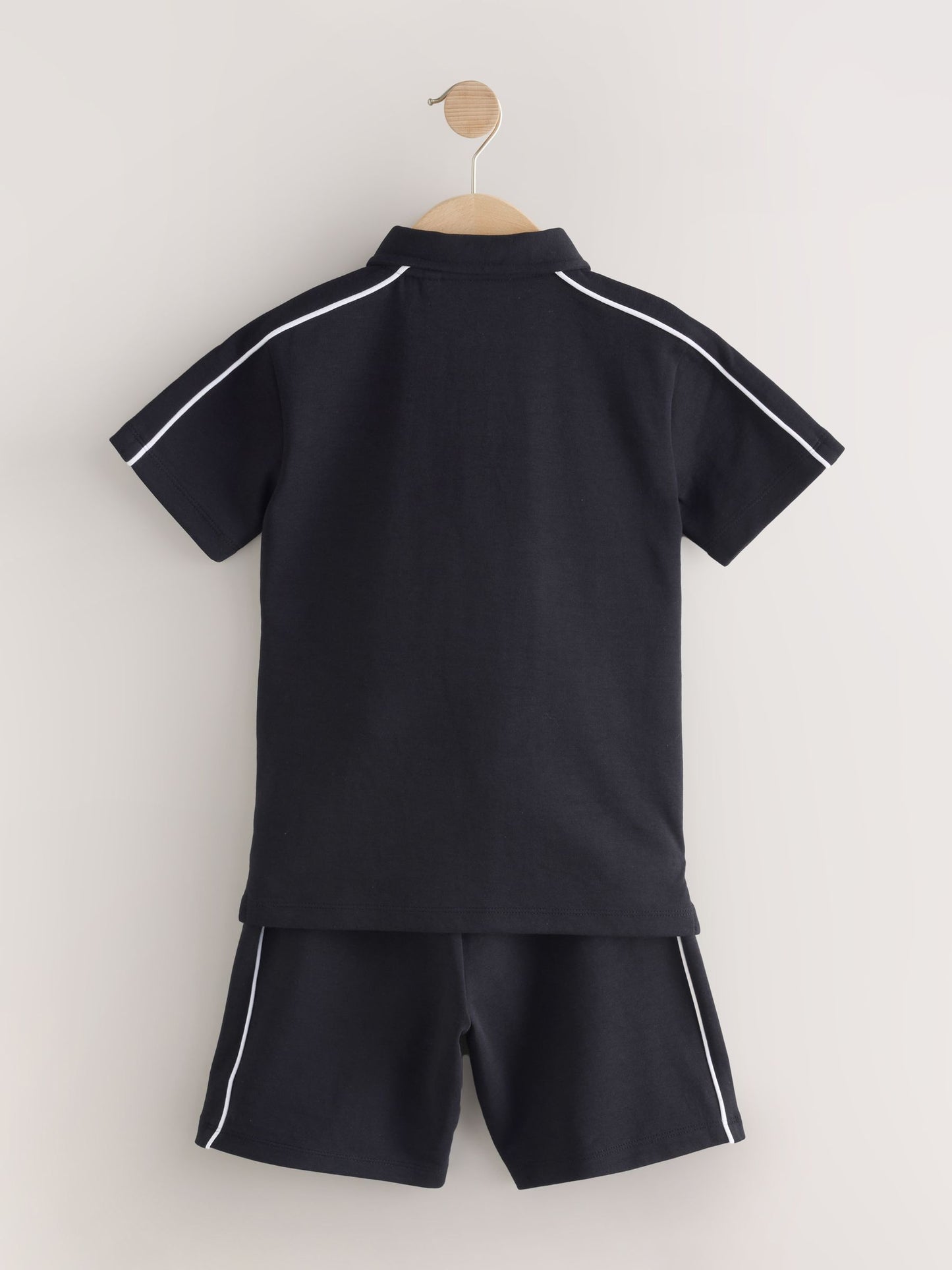 Dsiney Kidz - Black Zip Neck Polo Shirt and Shorts Set (3-16yrs) image 6