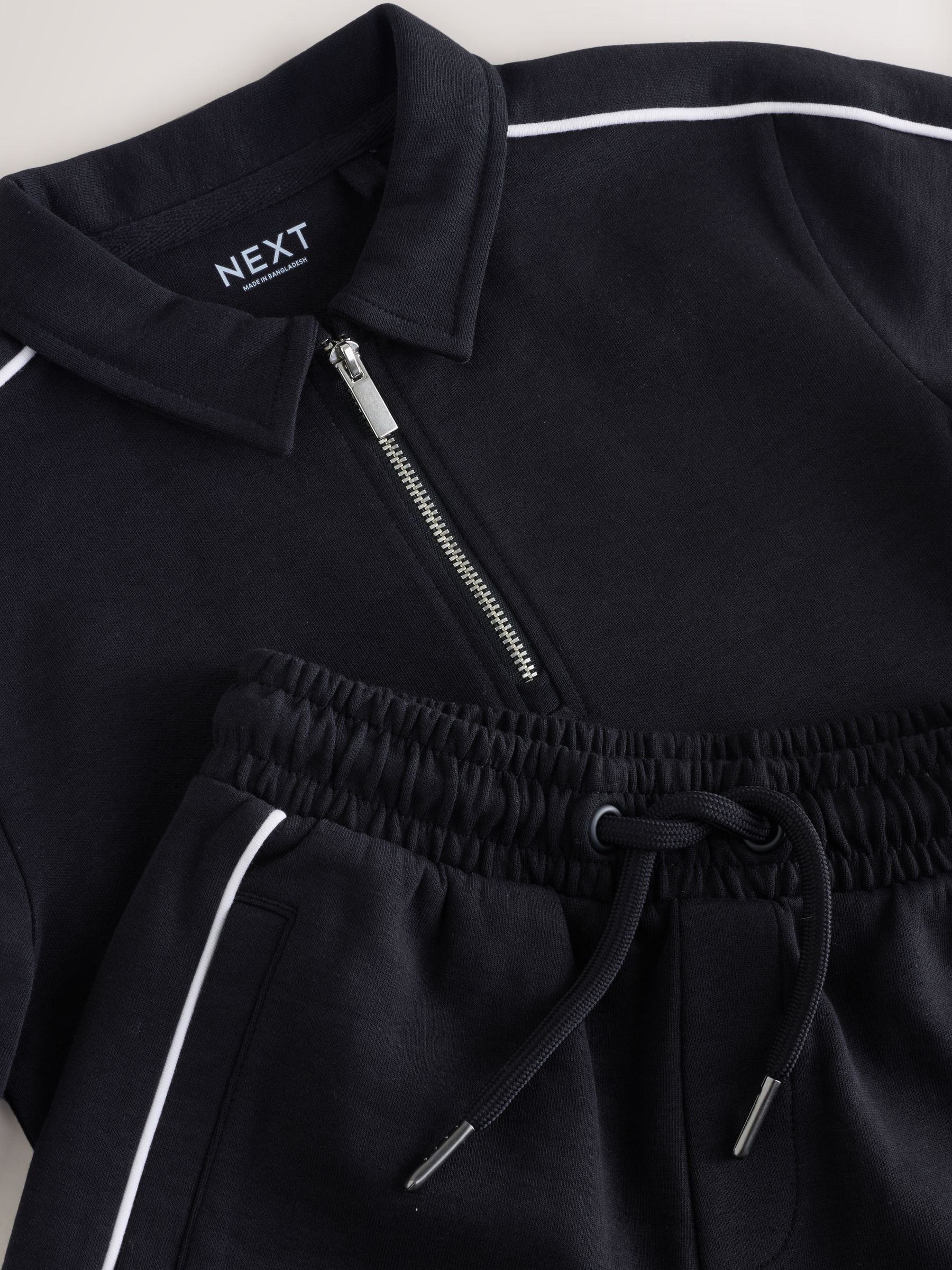 Dsiney Kidz - Black Zip Neck Polo Shirt and Shorts Set (3-16yrs) image 7