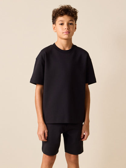 Dsiney Kidz - Black Relaxed Fit Heavyweight T-Shirt and Shorts Set (3-16yrs) image 1