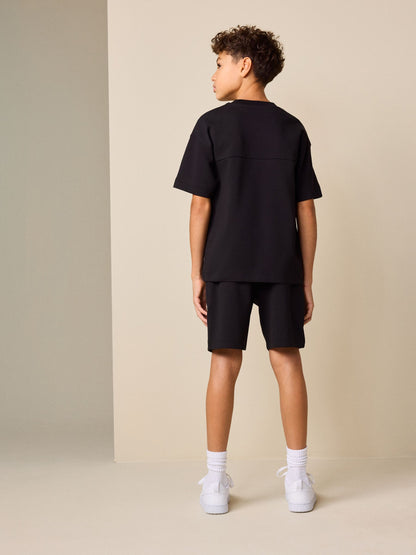 Dsiney Kidz - Black Relaxed Fit Heavyweight T-Shirt and Shorts Set (3-16yrs) image 2