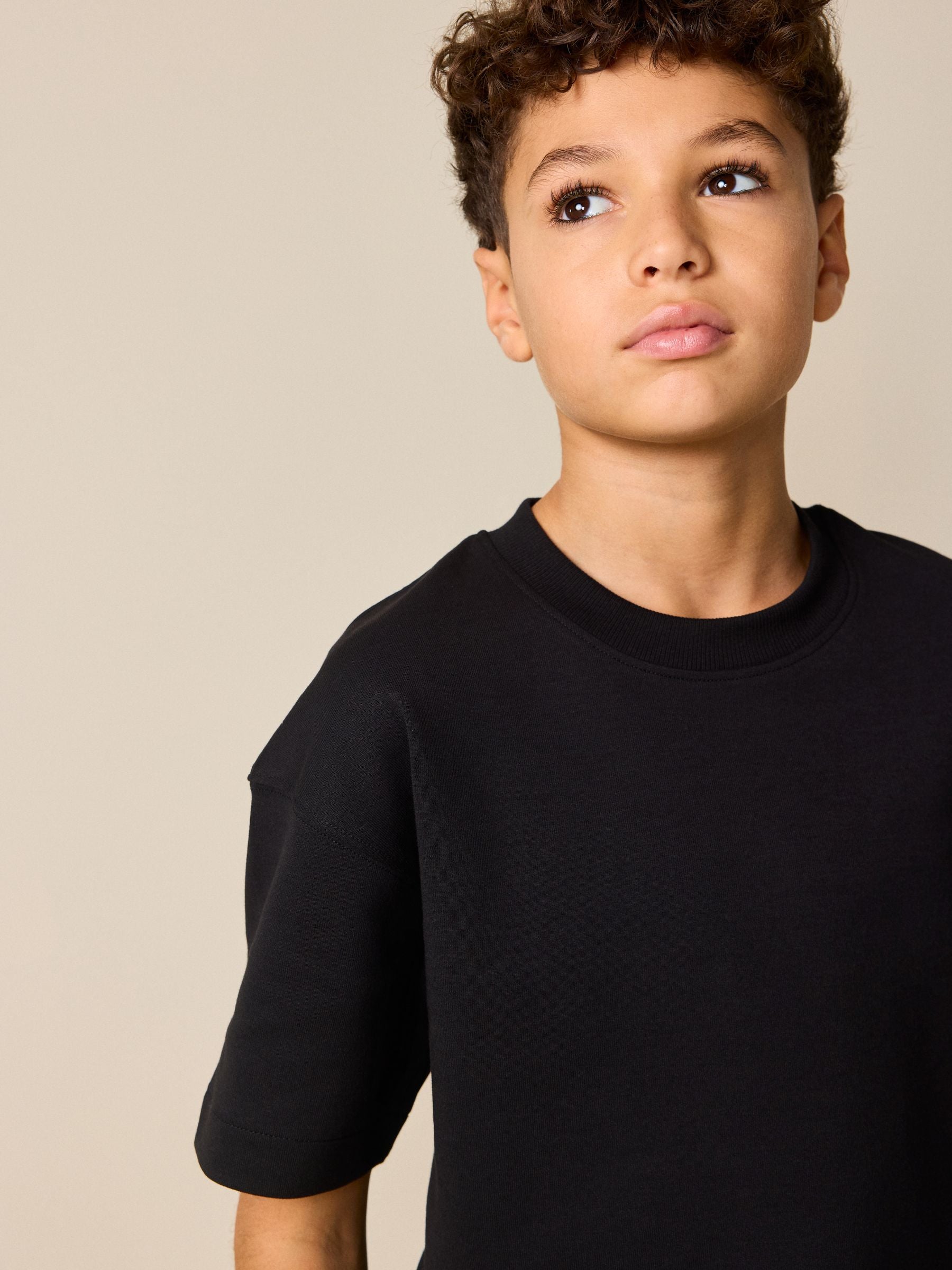 Dsiney Kidz - Black Relaxed Fit Heavyweight T-Shirt and Shorts Set (3-16yrs) image 3