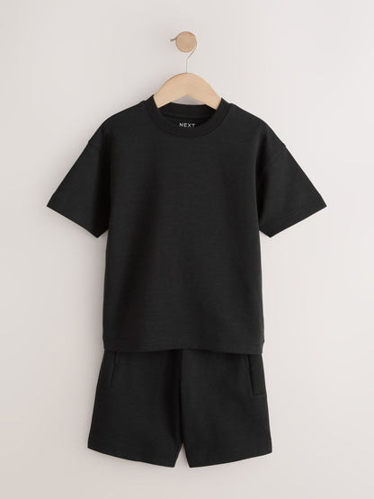 Dsiney Kidz - Black Relaxed Fit Heavyweight T-Shirt and Shorts Set (3-16yrs) image 5