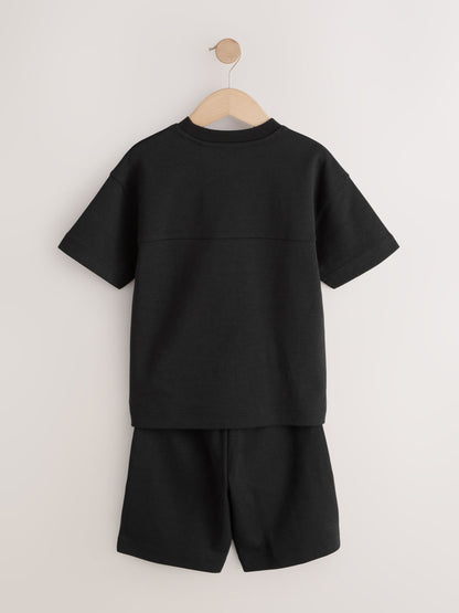 Dsiney Kidz - Black Relaxed Fit Heavyweight T-Shirt and Shorts Set (3-16yrs) image 7