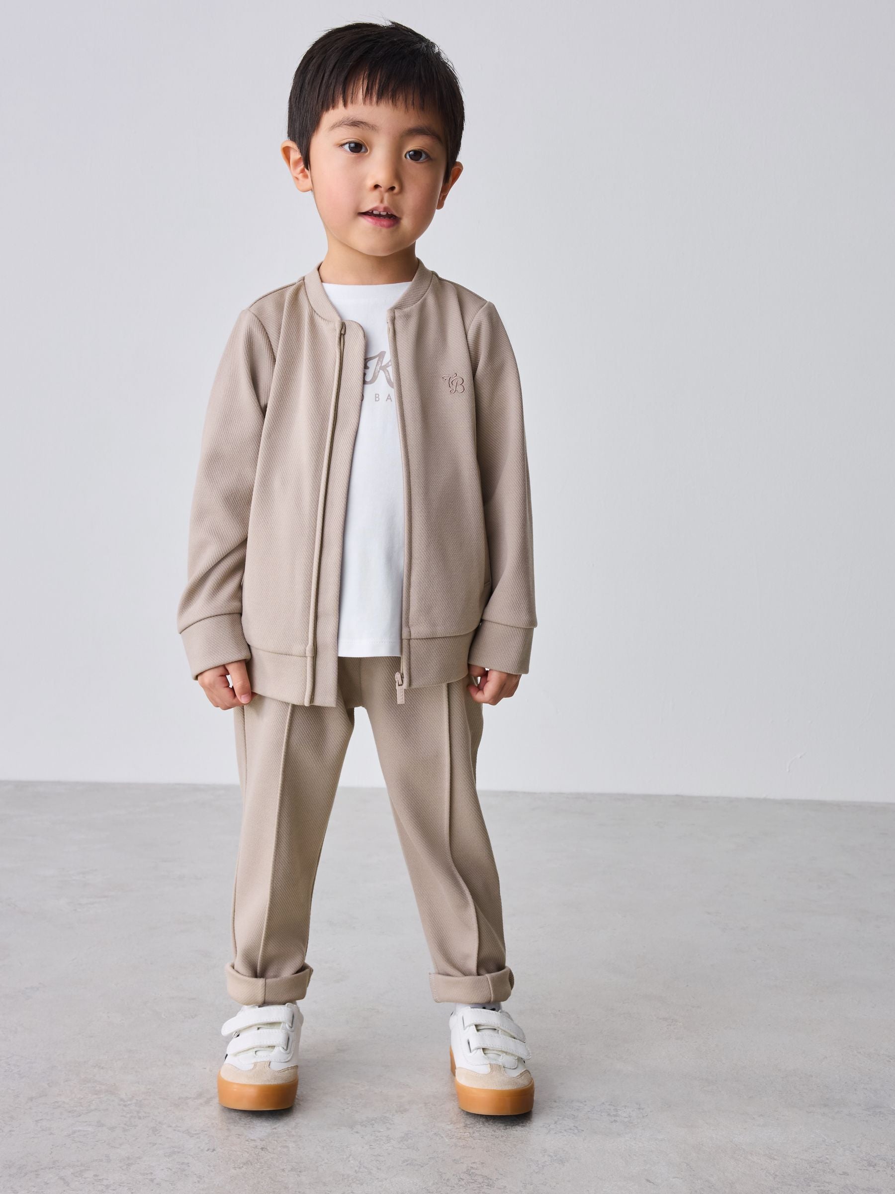 Baker by Ted Baker Textured Stone Jacket T-Shirt and Trousers Set image 1