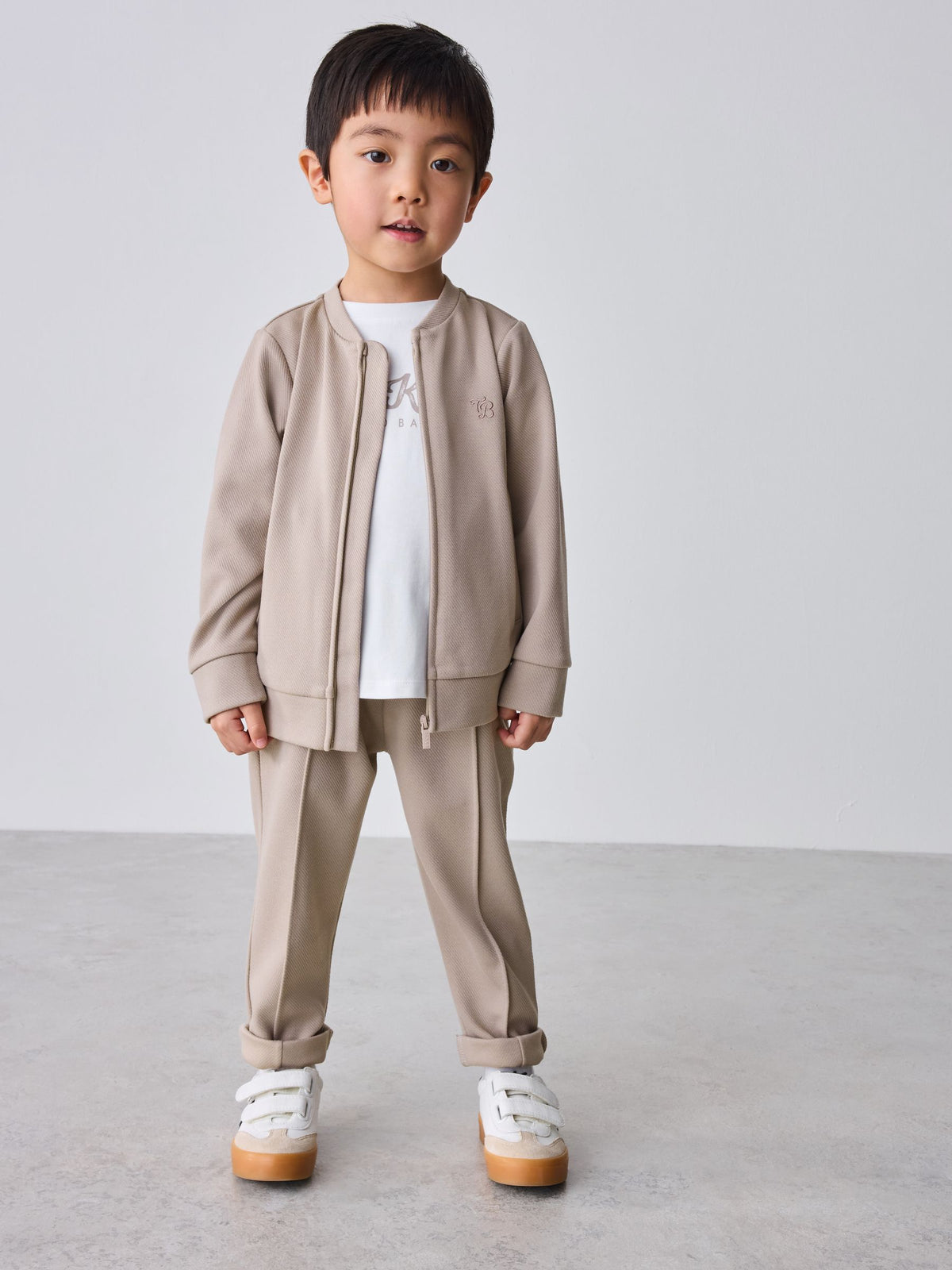Dsiney Kidz - Baker by Ted Baker Textured Stone Jacket T-Shirt and Trousers Set image 1