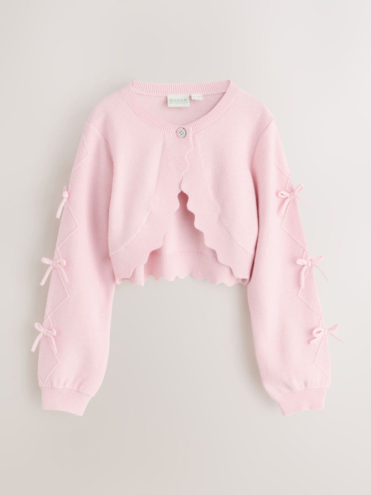 Dsiney Kidz - Baker by Ted Baker Bow Sleeve Scallop Edge Cardigan image 1