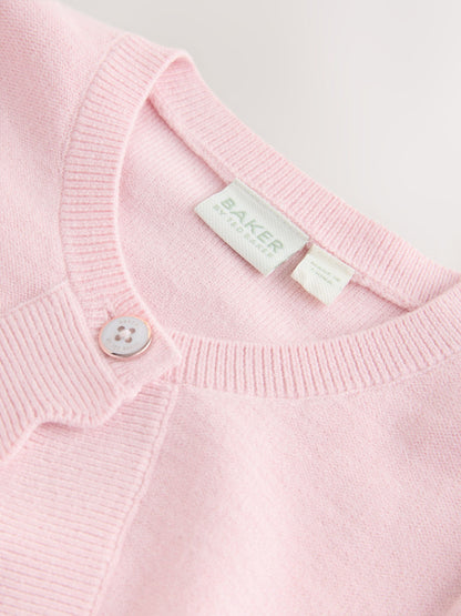 Dsiney Kidz - Baker by Ted Baker Bow Sleeve Scallop Edge Cardigan image 4