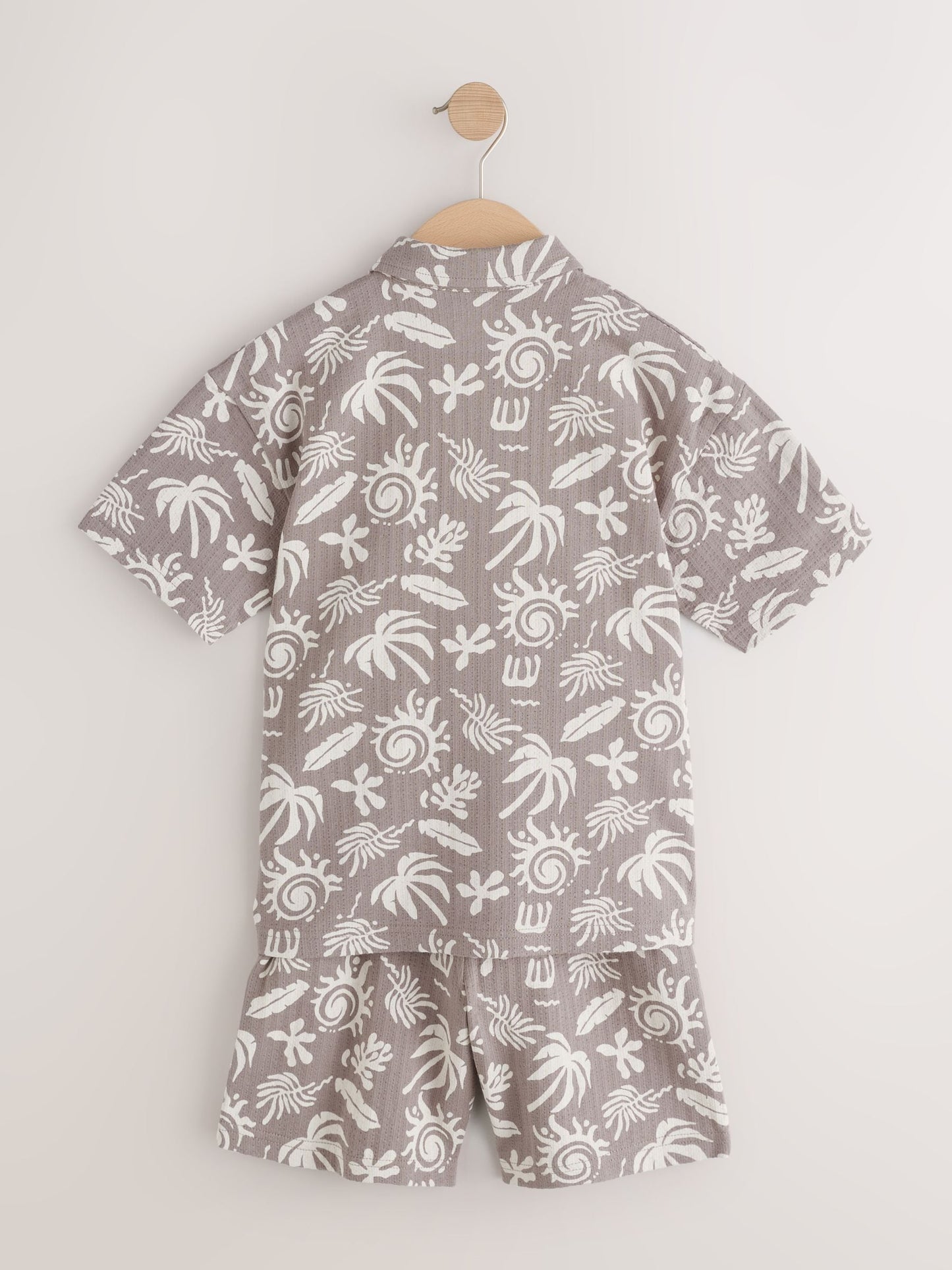 Dsiney Kidz - Brown/Ecru Printed Revere Button Through Shirt and Shorts Set (3-16yrs) image 6