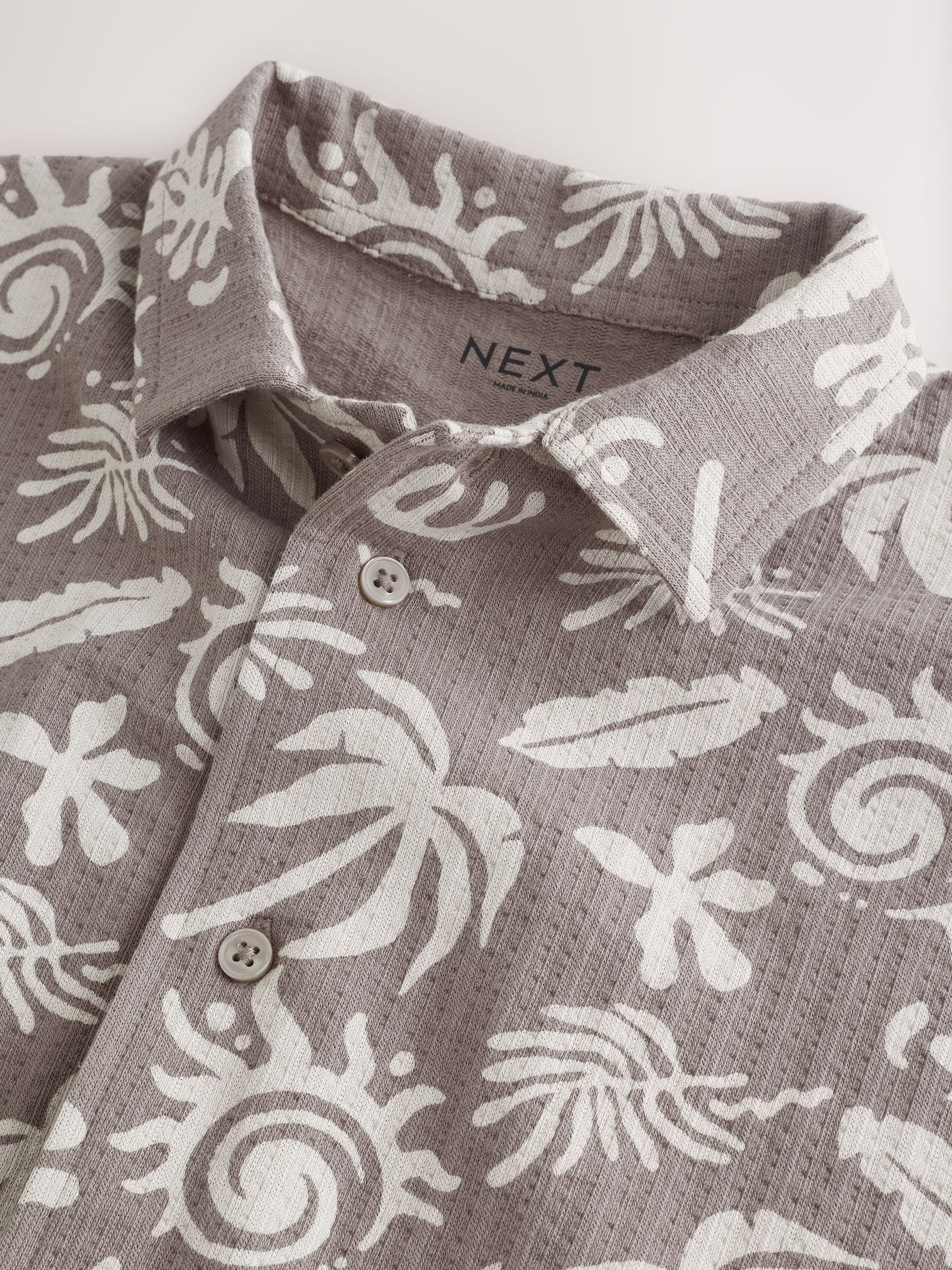 Dsiney Kidz - Brown/Ecru Printed Revere Button Through Shirt and Shorts Set (3-16yrs) image 9