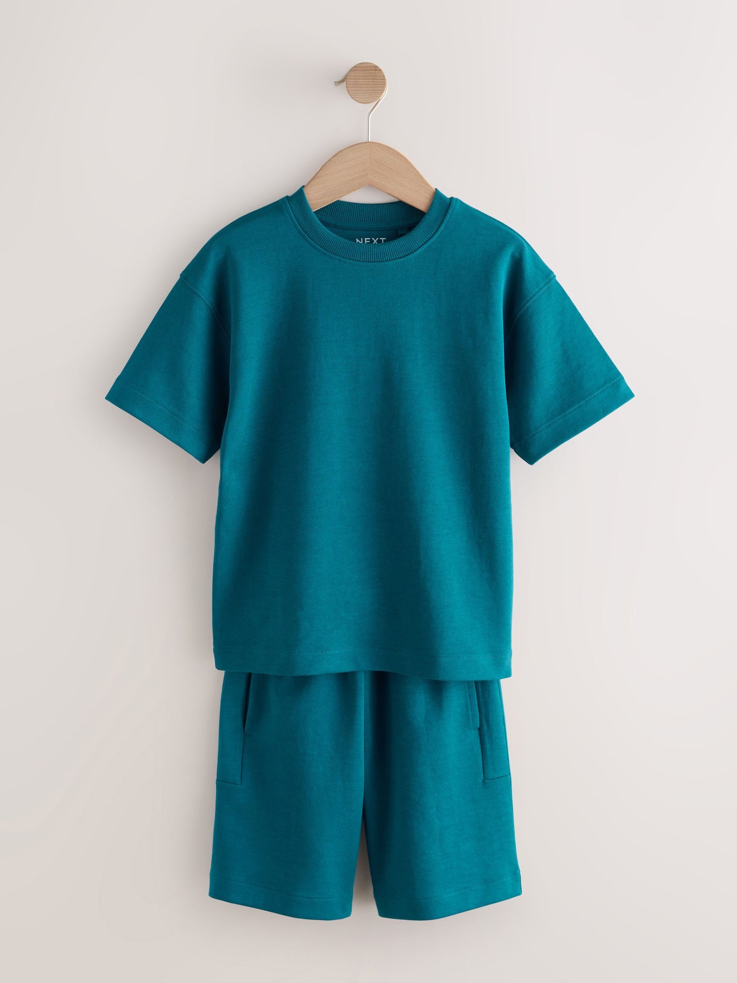 Dsiney Kidz - Teal Blue Relaxed Fit Heavyweight T-Shirt and Shorts Set (3-16yrs) image 4