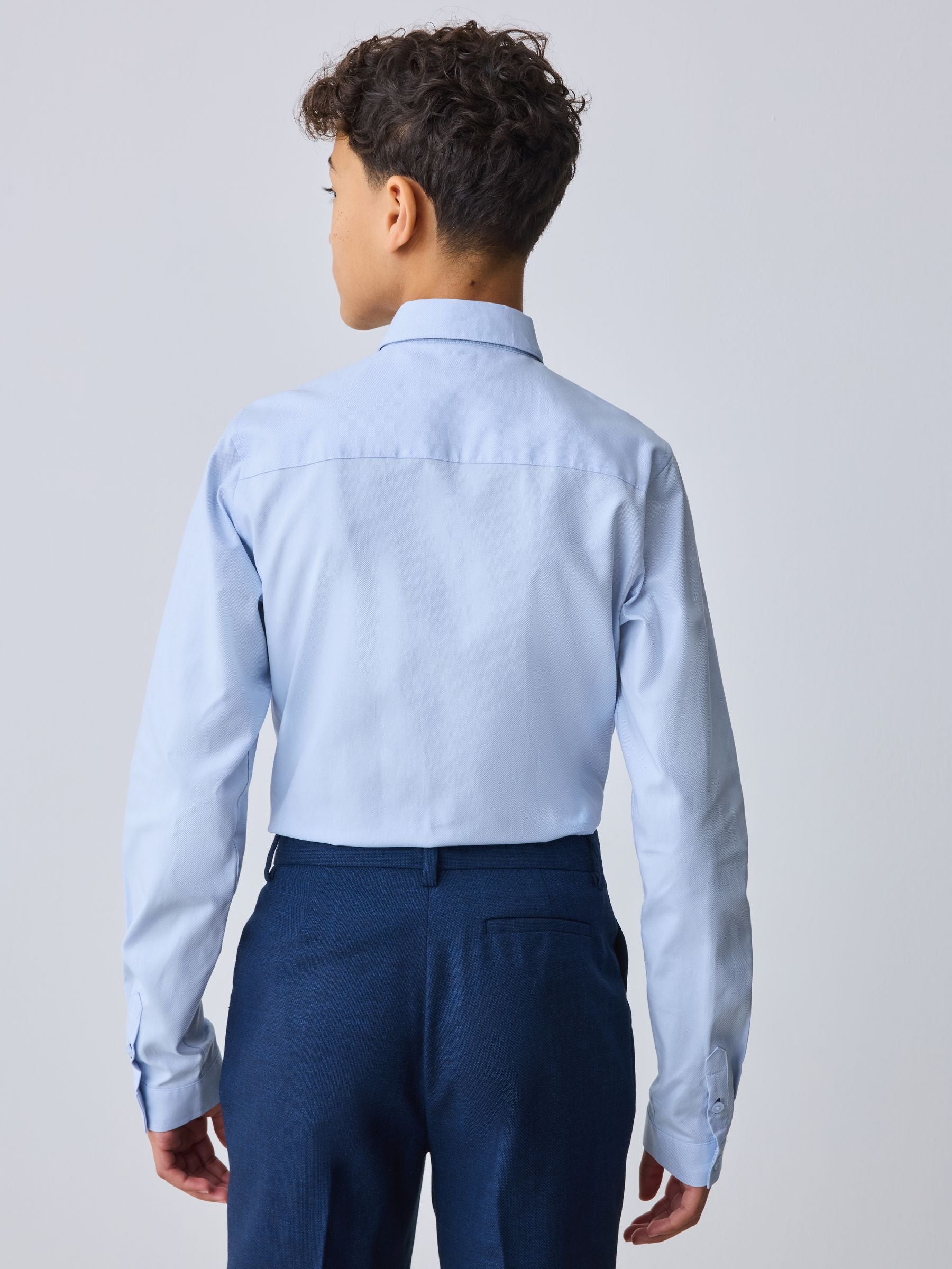 Dsiney Kidz - Baker by Ted Baker Blue Long Sleeve Shirt with Tie image 3