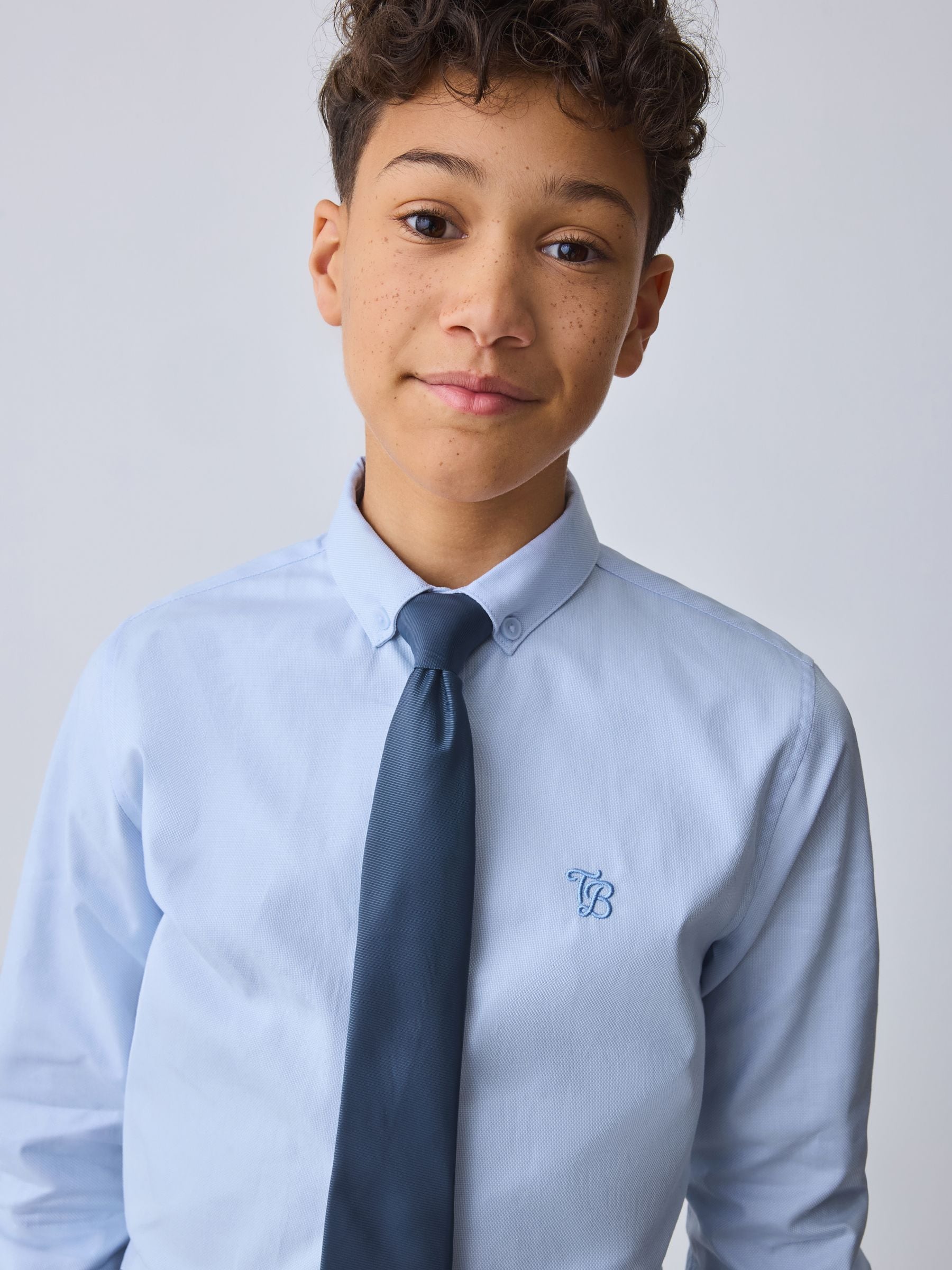 Dsiney Kidz - Baker by Ted Baker Blue Long Sleeve Shirt with Tie image 4