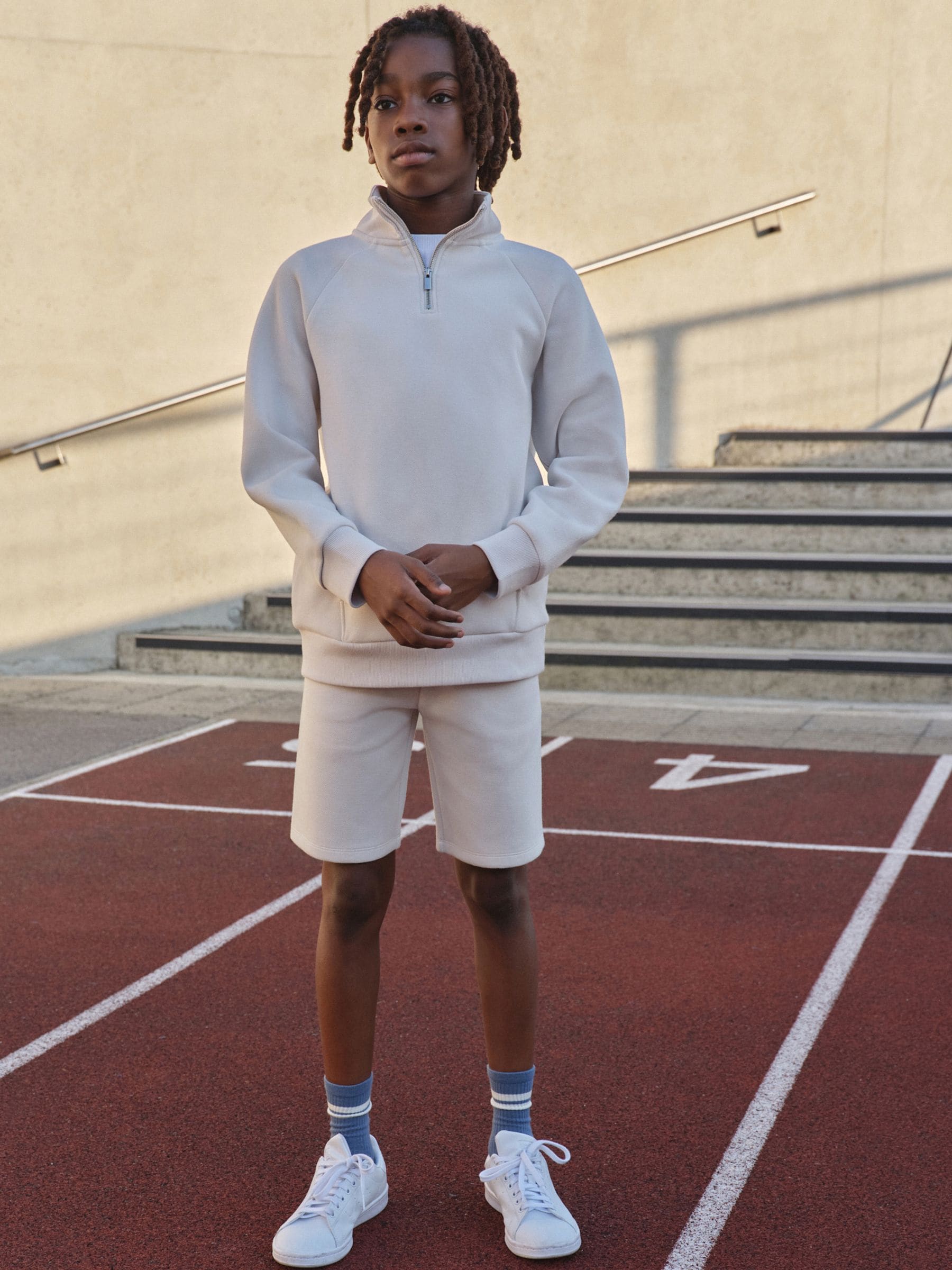 Dsiney Kidz - Grey Funnel Neck Shorts Set (3-16yrs) image 1