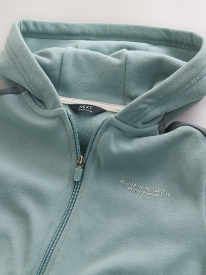 Dsiney Kidz - Mineral Green Colourblock Zip Through Hoodie Set (3-16yrs) image 4