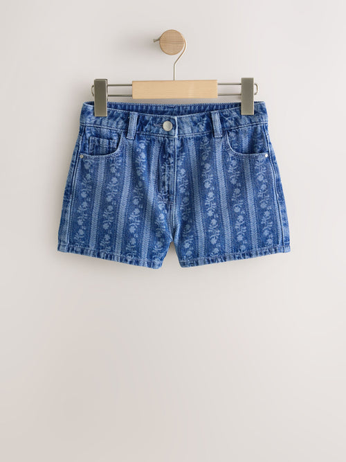 Dsiney Kidz - Dark Blue Floral Denim Shorts (3-16yrs) image 1