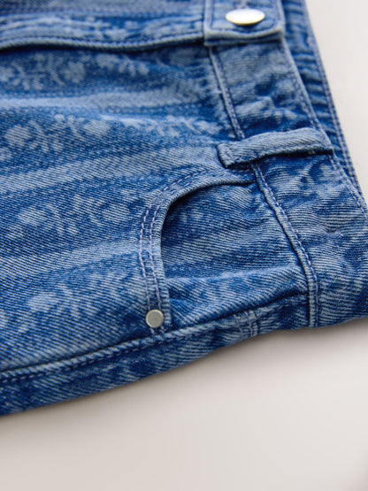 Dsiney Kidz - Dark Blue Floral Denim Shorts (3-16yrs) image 3