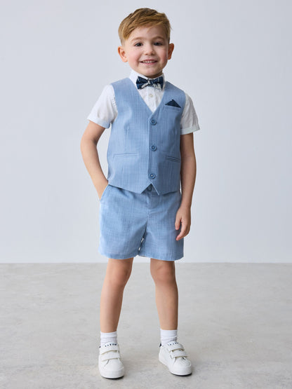 Baker by Ted Baker Blue Baker by Ted Baker Shirt Waistcoat and Shorts Set - image 1