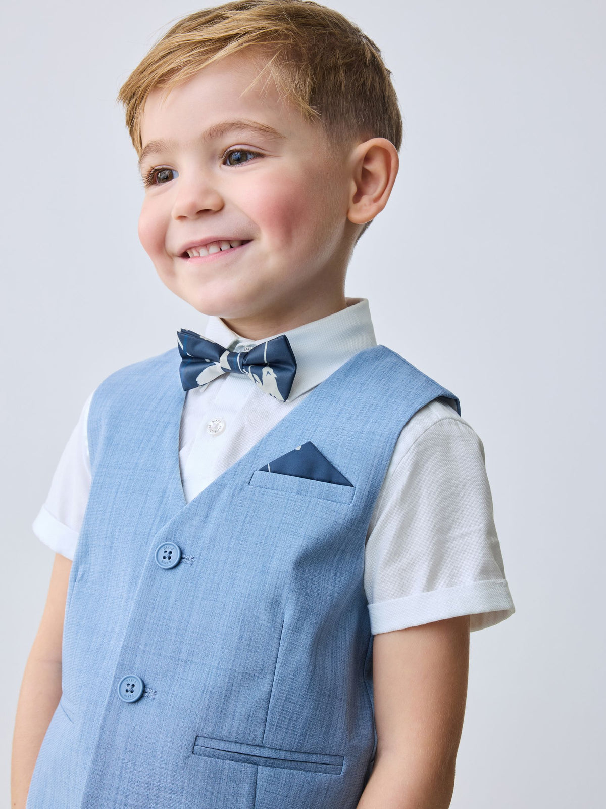 Baker by Ted Baker Blue Baker by Ted Baker Shirt Waistcoat and Shorts Set - image 3