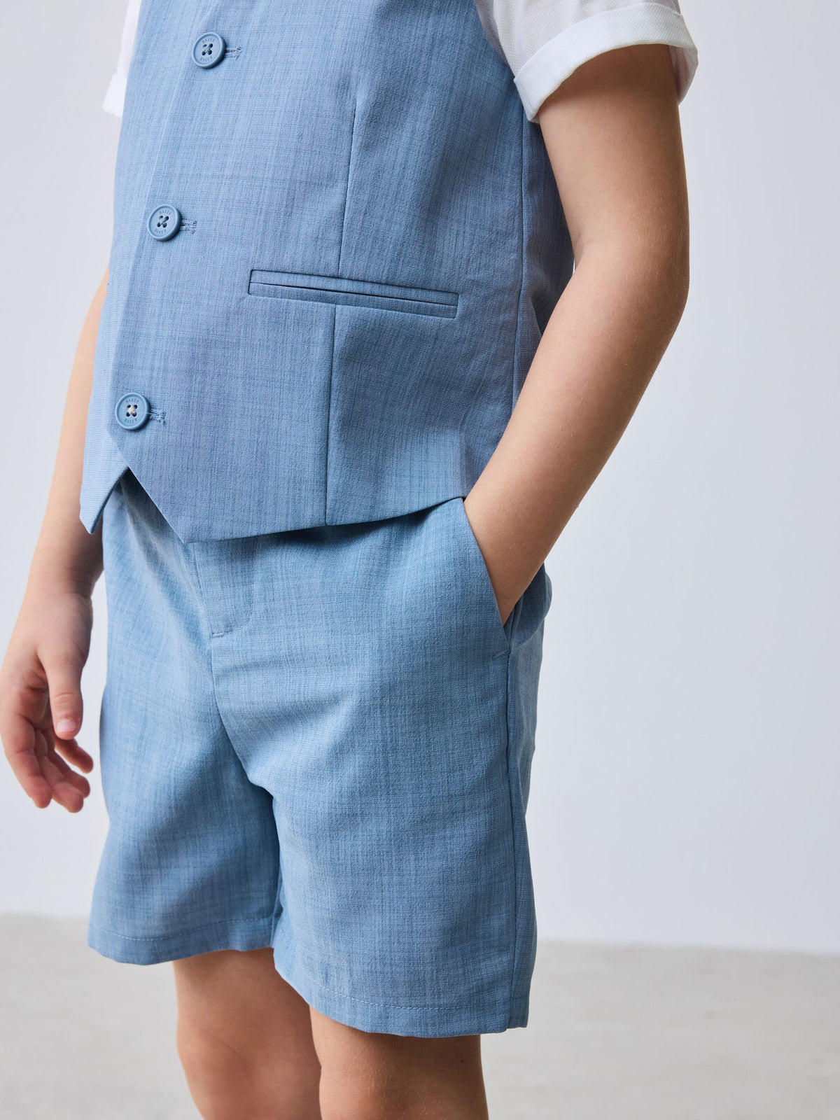 Baker by Ted Baker Blue Baker by Ted Baker Shirt Waistcoat and Shorts Set - image 4