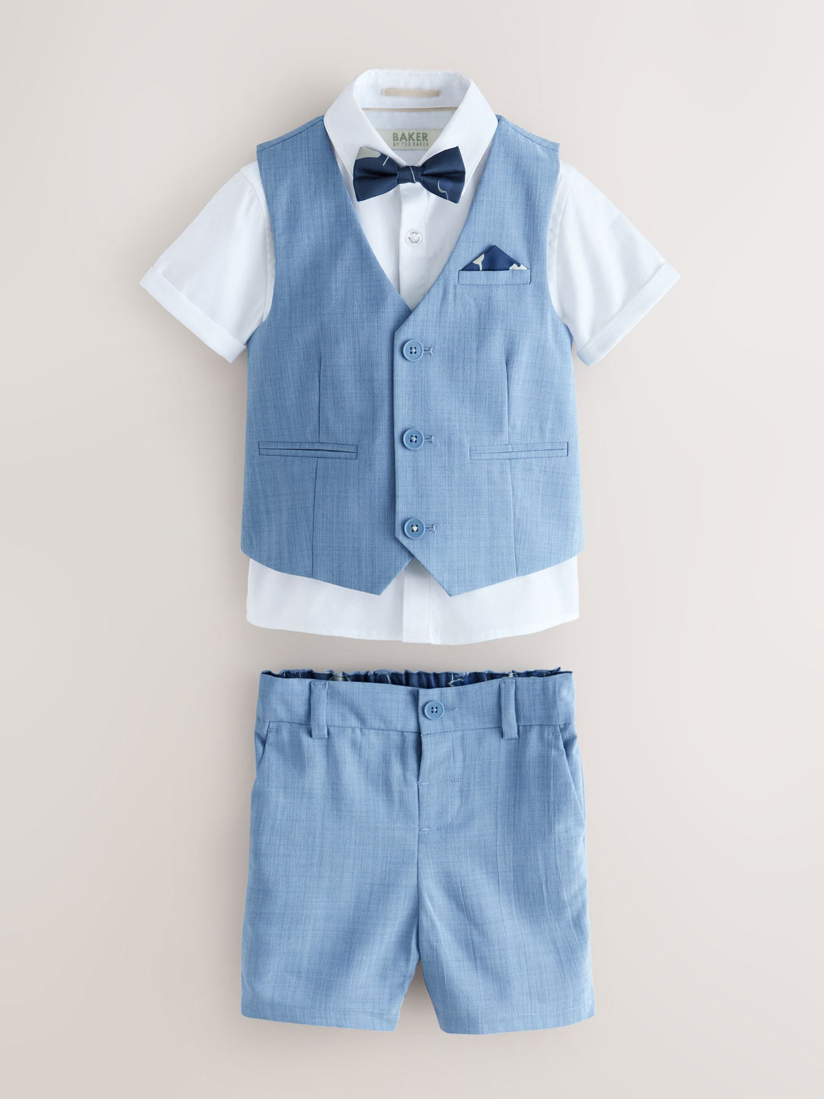 Baker by Ted Baker Blue Baker by Ted Baker Shirt Waistcoat and Shorts Set - image 6