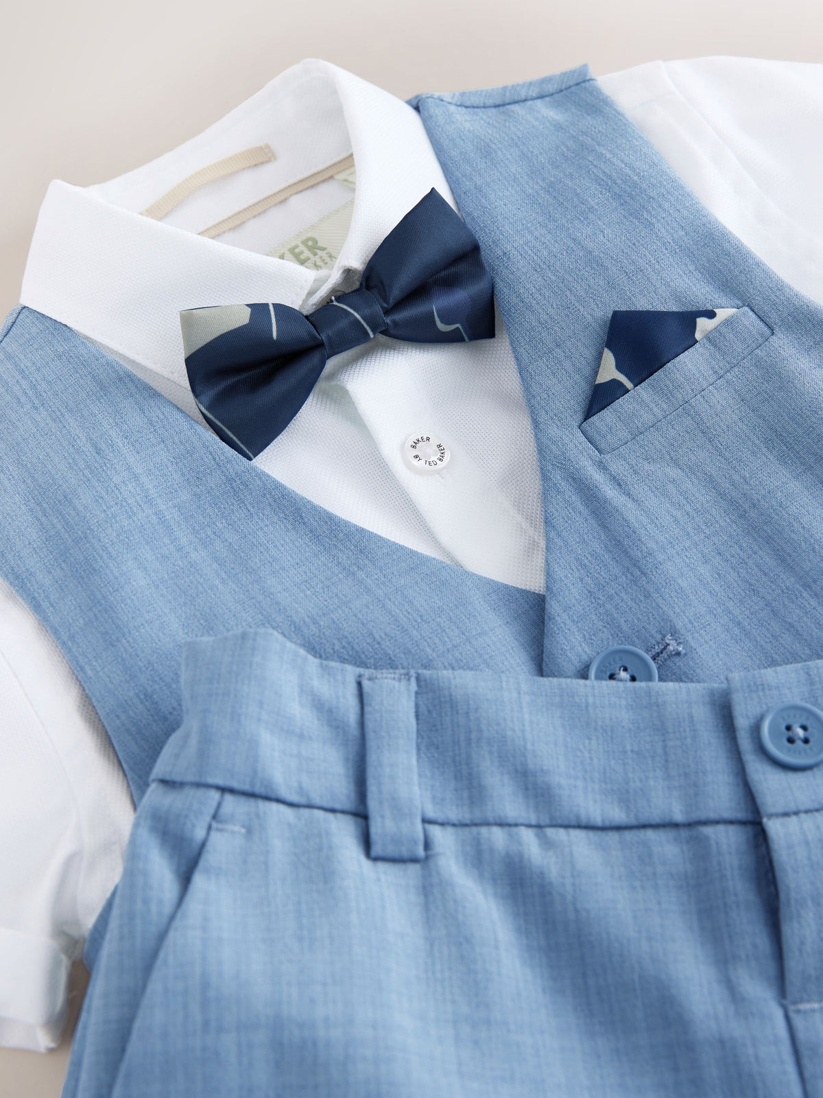 Baker by Ted Baker Blue Baker by Ted Baker Shirt Waistcoat and Shorts Set - image 9
