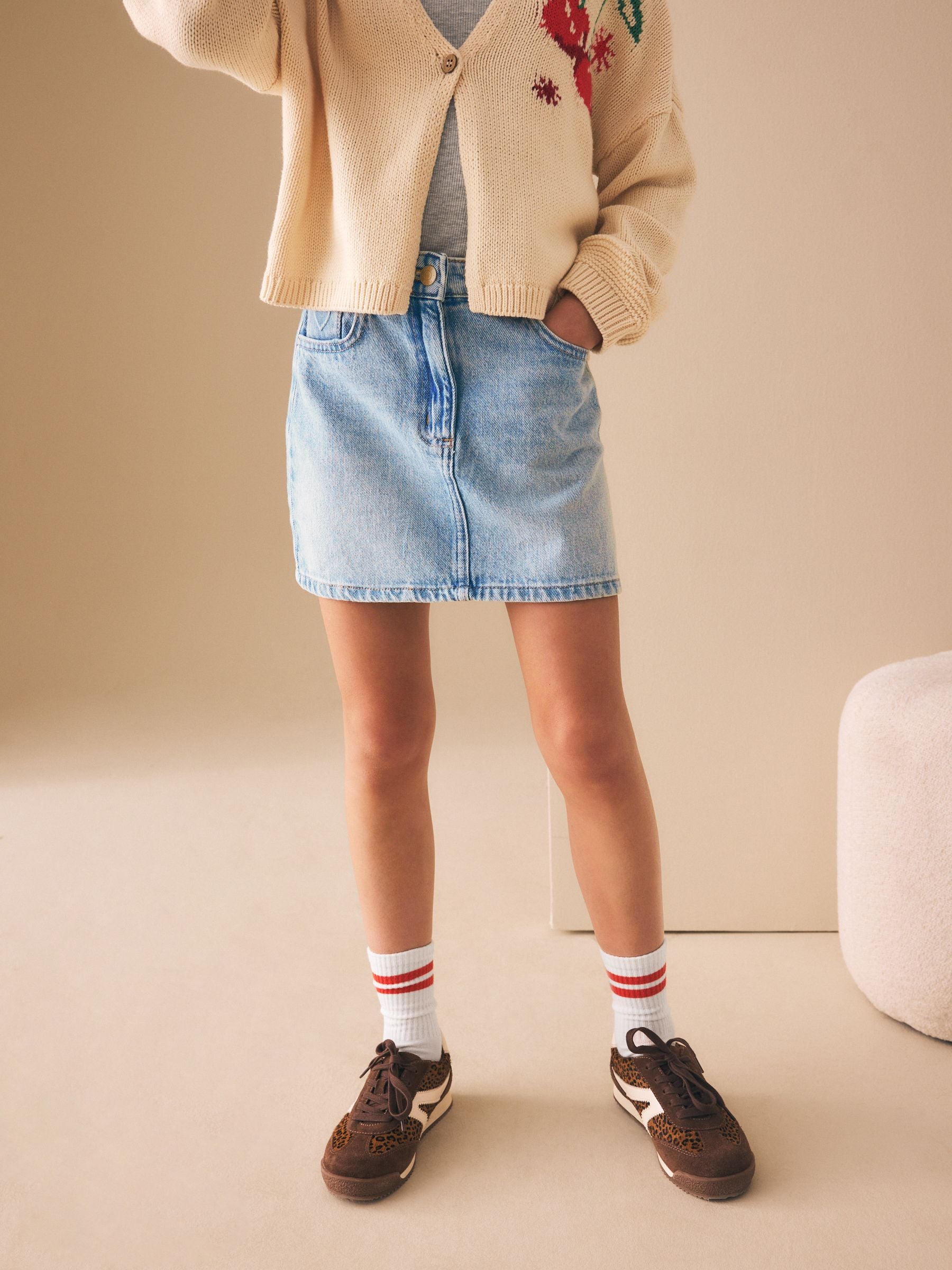 Dsiney Kidz - Light Blue Heart Pocket Denim Skirt (3-16yrs) image 3