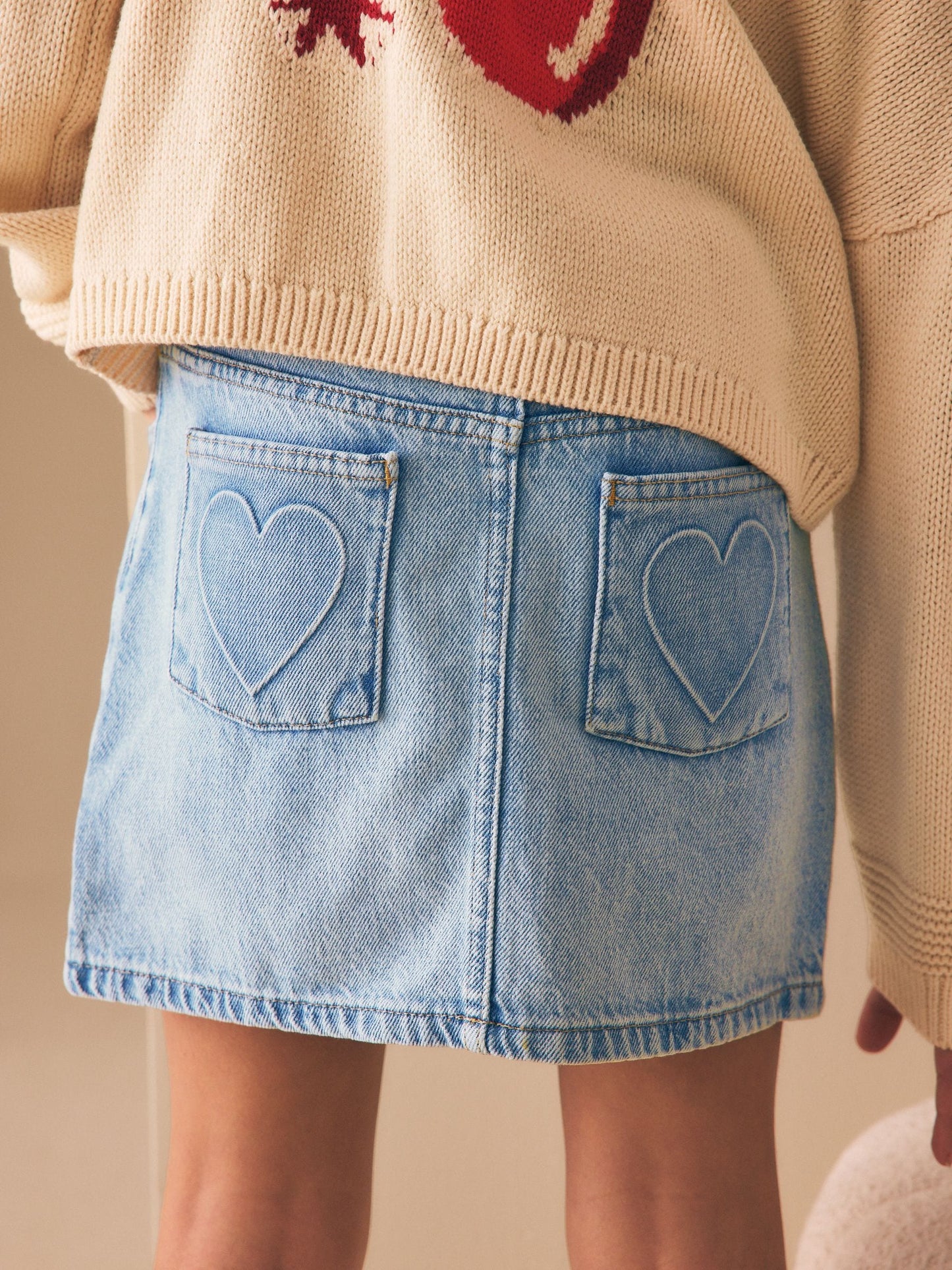 Dsiney Kidz - Light Blue Heart Pocket Denim Skirt (3-16yrs) image 4