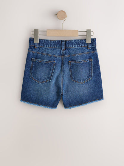 Dsiney Kidz - Dark Blue Denim Longer Length Frayed Edge Denim Shorts (3-16yrs) image 6
