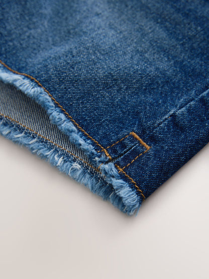 Dsiney Kidz - Dark Blue Denim Longer Length Frayed Edge Denim Shorts (3-16yrs) image 8