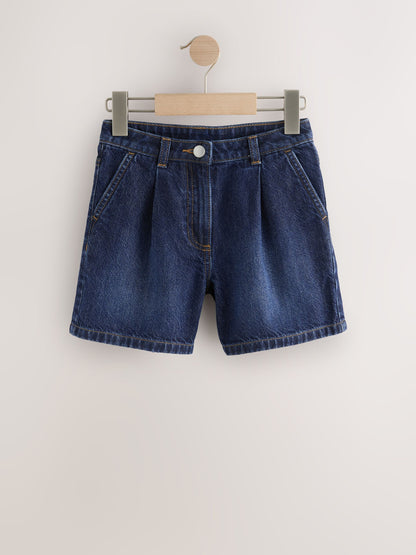 Dsiney Kidz - Dark Wash Relaxed Denim Pleated Shorts (3-16yrs) image 5